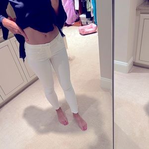 Mother mid-rise white jeans.